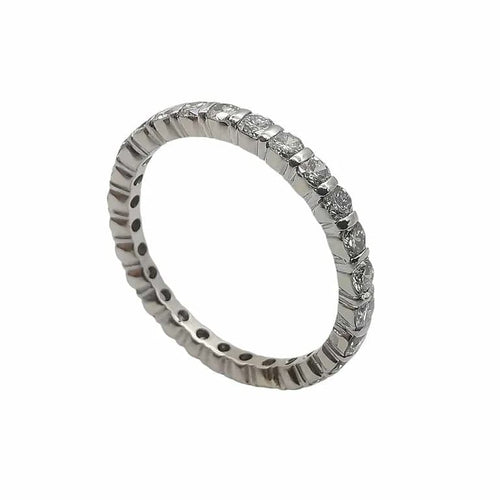 Bague 52 Alliance américaine - Bague en or et platine avec diamants 58 Facettes