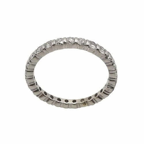Bague 52 Alliance américaine - Bague en or et platine avec diamants 58 Facettes