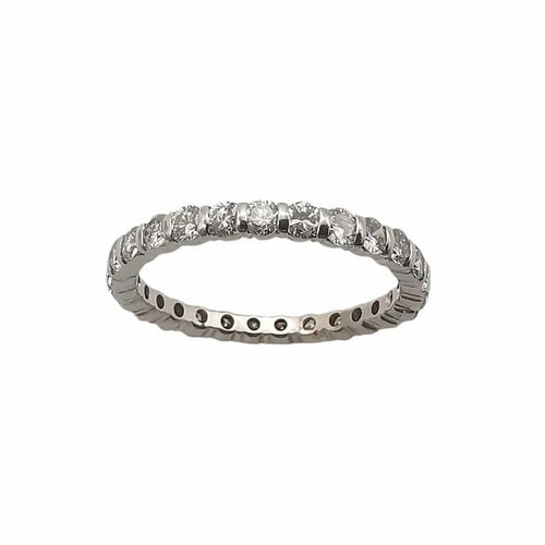 Bague 52 Alliance américaine - Bague en or et platine avec diamants 58 Facettes