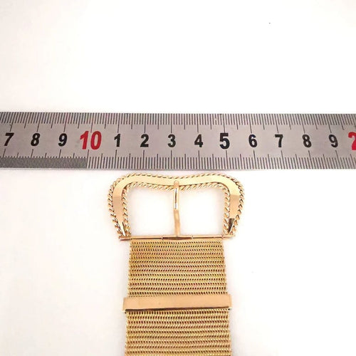 Bracelet Bracelet vintage italien à boucle en or jaune et or rose 18 carats 58 Facettes