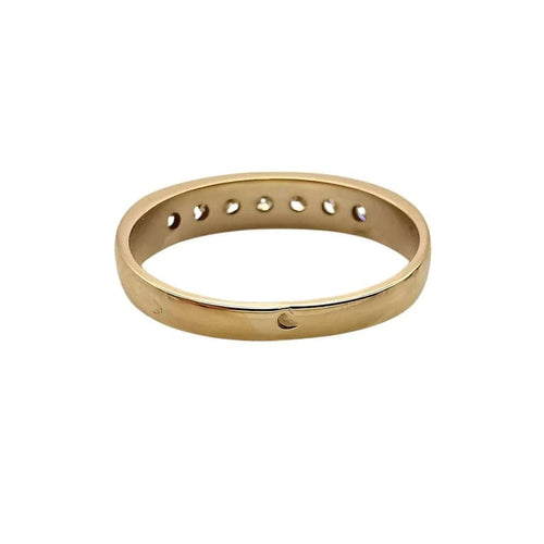 Bague 54 Bague demi-alliance en or jaune 18 carats et diamants 58 Facettes
