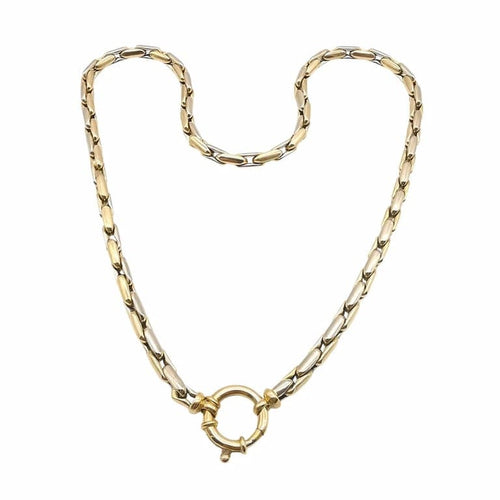 Collier Collier maille grain de riz en or jaune et or blanc 18 carats 58 Facettes