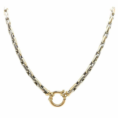 Collier Collier maille grain de riz en or jaune et or blanc 18 carats 58 Facettes