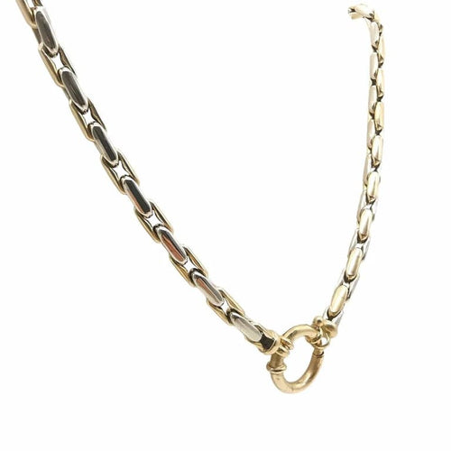 Collier Collier maille grain de riz en or jaune et or blanc 18 carats 58 Facettes