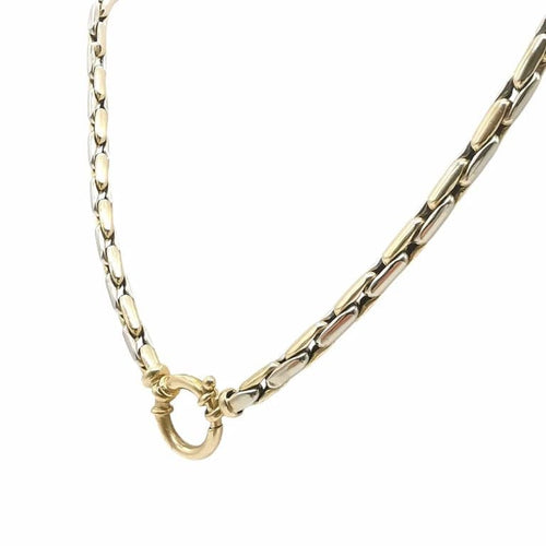 Collier Collier maille grain de riz en or jaune et or blanc 18 carats 58 Facettes