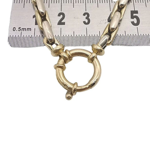 Collier Collier maille grain de riz en or jaune et or blanc 18 carats 58 Facettes