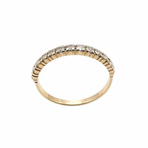 Bague 53 Alliance américaine - Bague en or jaune 18 carats et diamants 58 Facettes