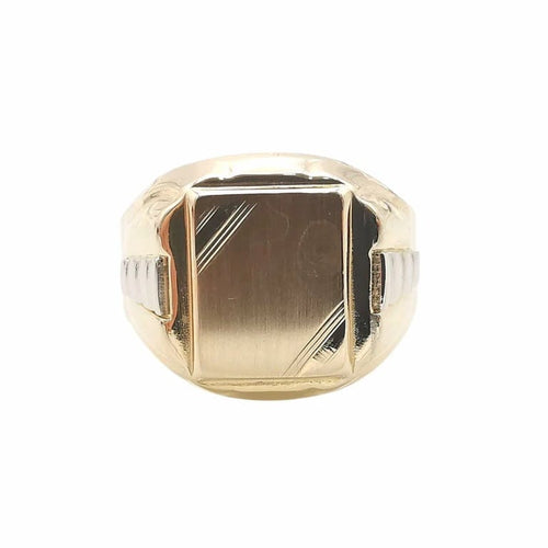 Bague 68 Bague chevalière en or jaune 18 carats 58 Facettes
