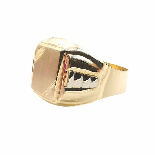 Bague 68 Bague chevalière en or jaune 18 carats 58 Facettes