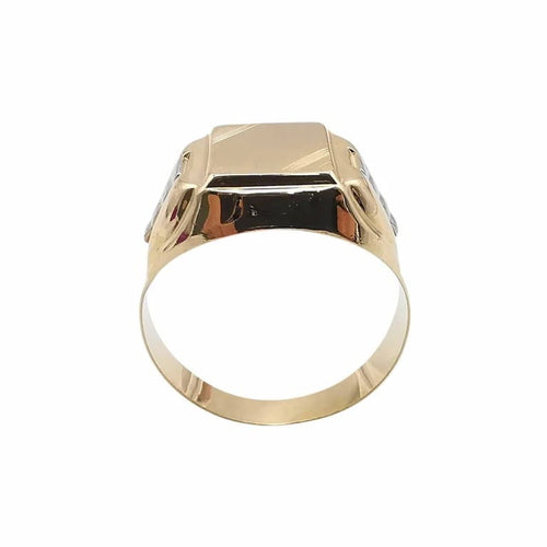 Bague 68 Bague chevalière en or jaune 18 carats 58 Facettes