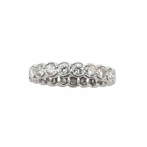 Bague 52 Alliance américaine - Bague en or blanc 18 carats et diamants 58 Facettes