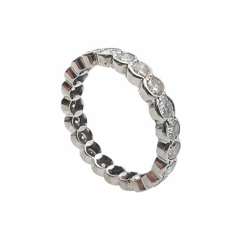 Bague 52 Alliance américaine - Bague en or blanc 18 carats et diamants 58 Facettes