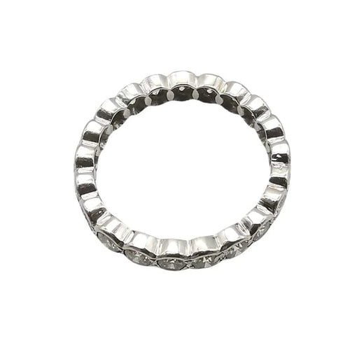 Bague 52 Alliance américaine - Bague en or blanc 18 carats et diamants 58 Facettes