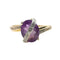 Bague 54 Bague en or jaune 18K avec améthyste et diamants 58 Facettes