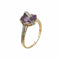 Bague 54 Bague en or jaune 18K avec améthyste et diamants 58 Facettes