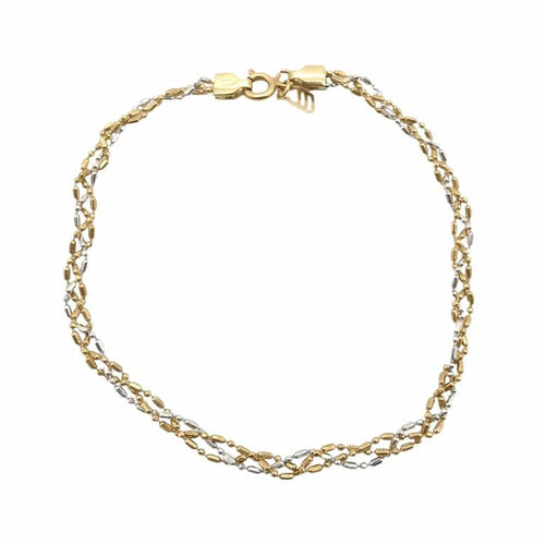 Bracelet Bracelet en or jaune et or blanc 18 carats 58 Facettes