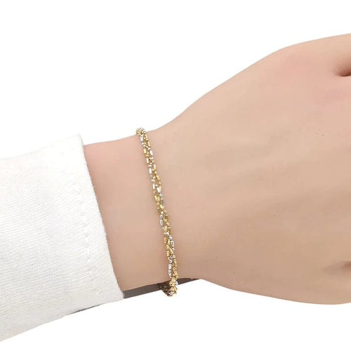 Bracelet Bracelet en or jaune et or blanc 18 carats 58 Facettes