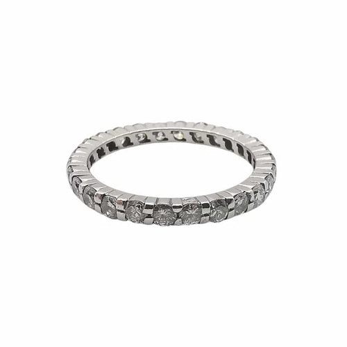 Bague 48 Alliance américaine - Bague en or blanc 18 carats et diamants 58 Facettes