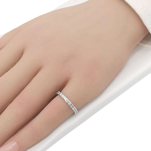 Bague 48 Alliance américaine - Bague en or blanc 18 carats et diamants 58 Facettes