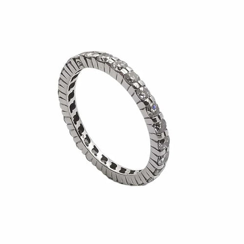 Bague 48 Alliance américaine - Bague en or blanc 18 carats et diamants 58 Facettes