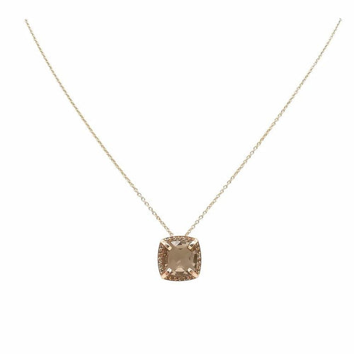 Collier Collier avec pendentif en or jaune 18 carats, citrine et diamants 58 Facettes