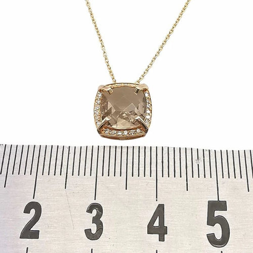 Collier Collier avec pendentif en or jaune 18 carats, citrine et diamants 58 Facettes