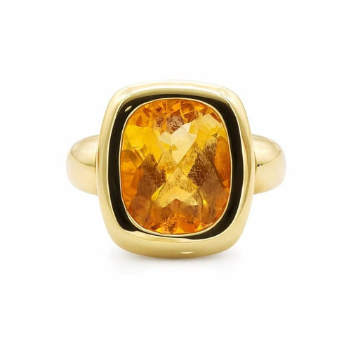Bague 60 Bague en or jaune 18 carats sertie d’une citrine 58 Facettes