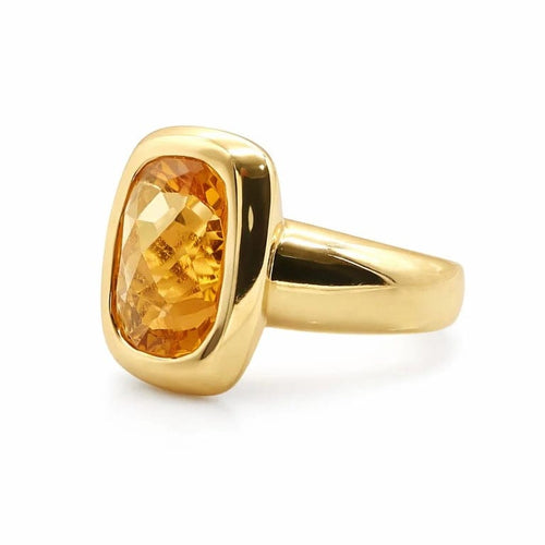 Bague 60 Bague en or jaune 18 carats sertie d’une citrine 58 Facettes