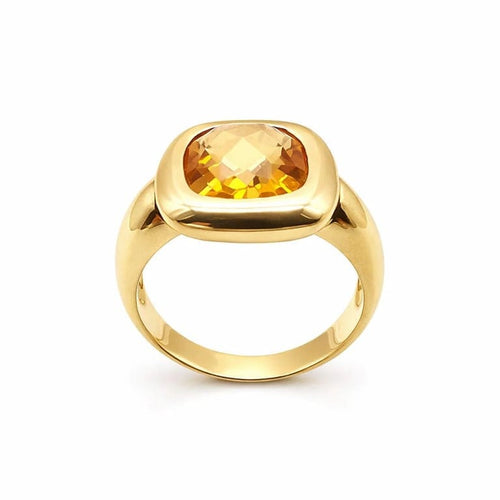 Bague 60 Bague en or jaune 18 carats sertie d’une citrine 58 Facettes