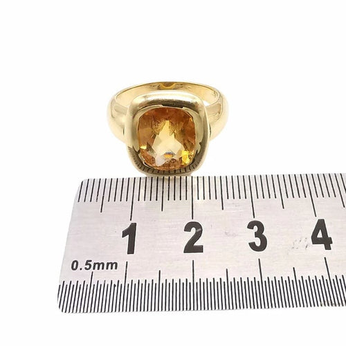 Bague 60 Bague en or jaune 18 carats sertie d’une citrine 58 Facettes