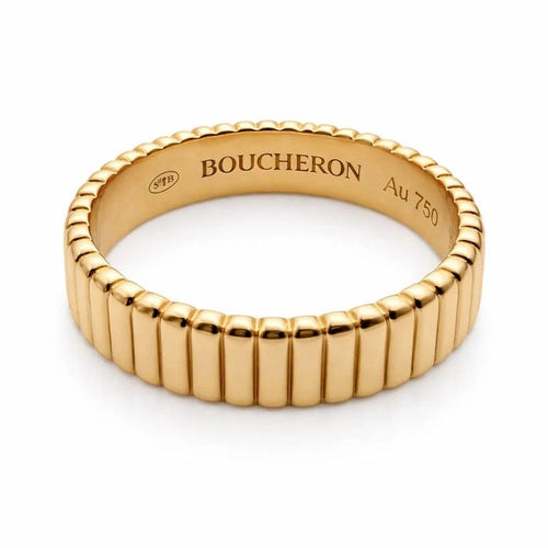 Bague 57 Boucheron Quatre Grosgrain - Alliance en or jaune 18K 58 Facettes