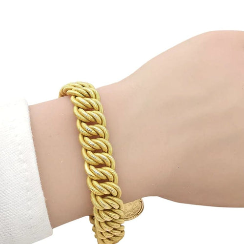 Bracelet Bracelet maille américaine en or jaune 18 carats, pièce 5 francs (1860) 58 Facettes
