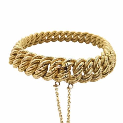 Bracelet Bracelet maille américaine en or jaune 18 carats, pièce 5 francs (1860) 58 Facettes