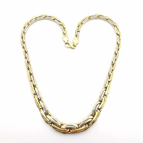 Collier Collier maillons haricots doublés en or 18 carats deux tons 58 Facettes