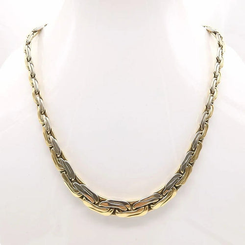 Collier Collier maillons haricots doublés en or 18 carats deux tons 58 Facettes