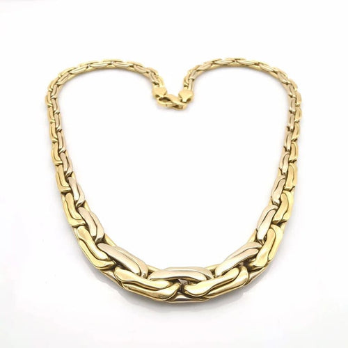Collier Collier maillons haricots doublés en or 18 carats deux tons 58 Facettes