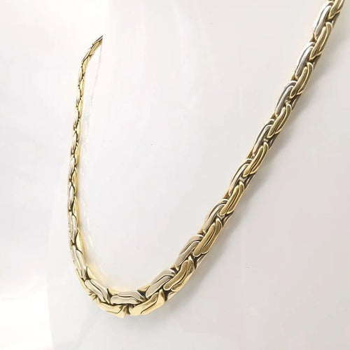 Collier Collier maillons haricots doublés en or 18 carats deux tons 58 Facettes