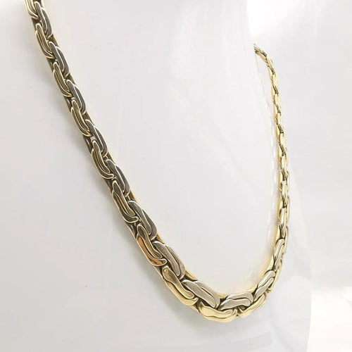 Collier Collier maillons haricots doublés en or 18 carats deux tons 58 Facettes