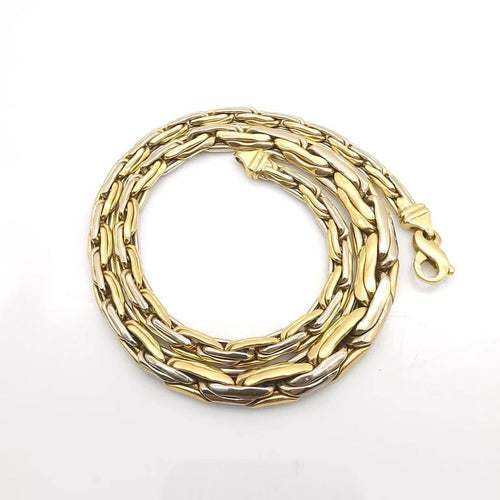 Collier Collier maillons haricots doublés en or 18 carats deux tons 58 Facettes