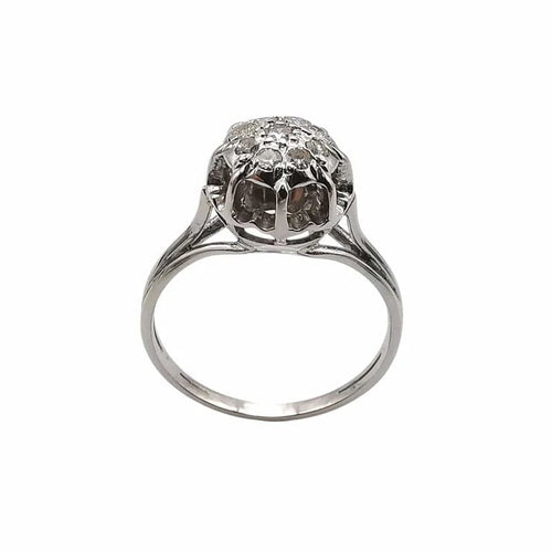 Bague 58 Bague dôme en or blanc 18 carats et diamants 58 Facettes