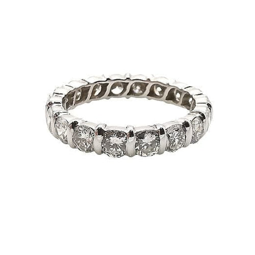 Bague 51 Alliance américaine - Bague en or blanc et diamants 58 Facettes