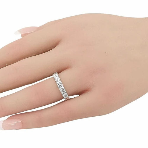 Bague 51 Alliance américaine - Bague en or blanc et diamants 58 Facettes
