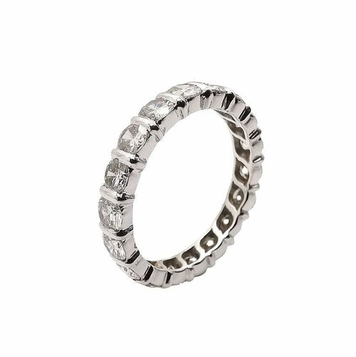 Bague 51 Alliance américaine - Bague en or blanc et diamants 58 Facettes