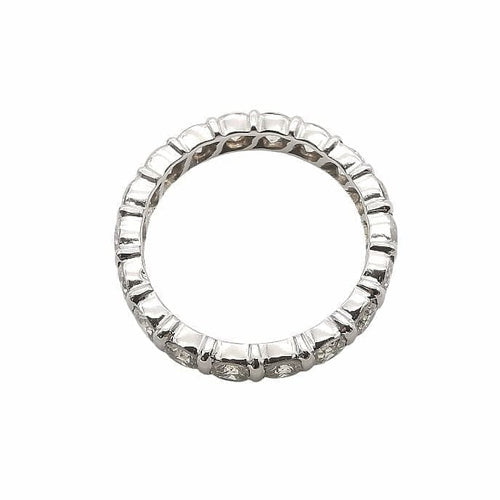 Bague 51 Alliance américaine - Bague en or blanc et diamants 58 Facettes