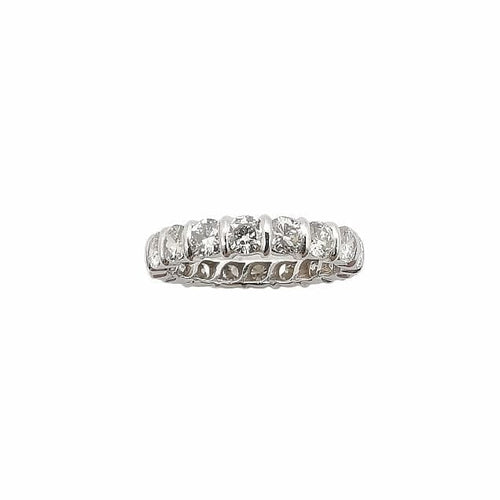 Bague 51 Alliance américaine - Bague en or blanc et diamants 58 Facettes
