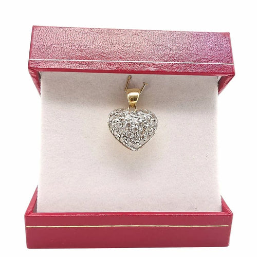 Pendentif Pendentif cœur en or jaune 18 carats et diamants 58 Facettes