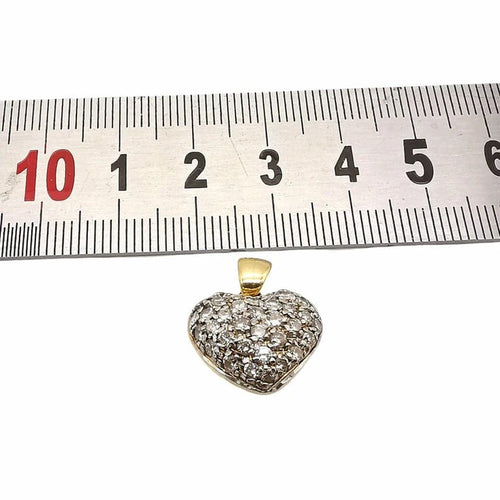 Pendentif Pendentif cœur en or jaune 18 carats et diamants 58 Facettes
