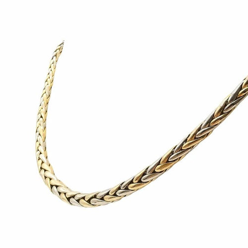 Collier Collier maille palmier en chute en or jaune et or blanc 18 carats 58 Facettes