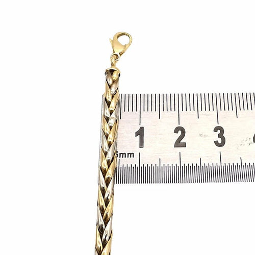 Collier Collier maille palmier en chute en or jaune et or blanc 18 carats 58 Facettes