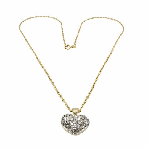 Collier Collier cœur - Pendentif en or jaune 18 carats et diamants 58 Facettes
